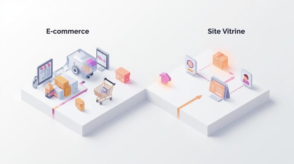 site vitrine vs site e commerce